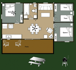 Cabin 3 Bear - floorplan  